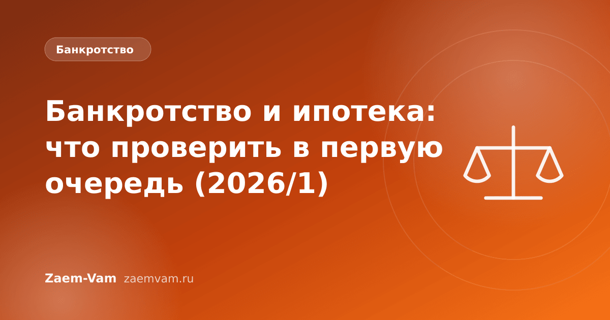 Банкротство и ипотека: что проверить в первую очередь (2026/1)