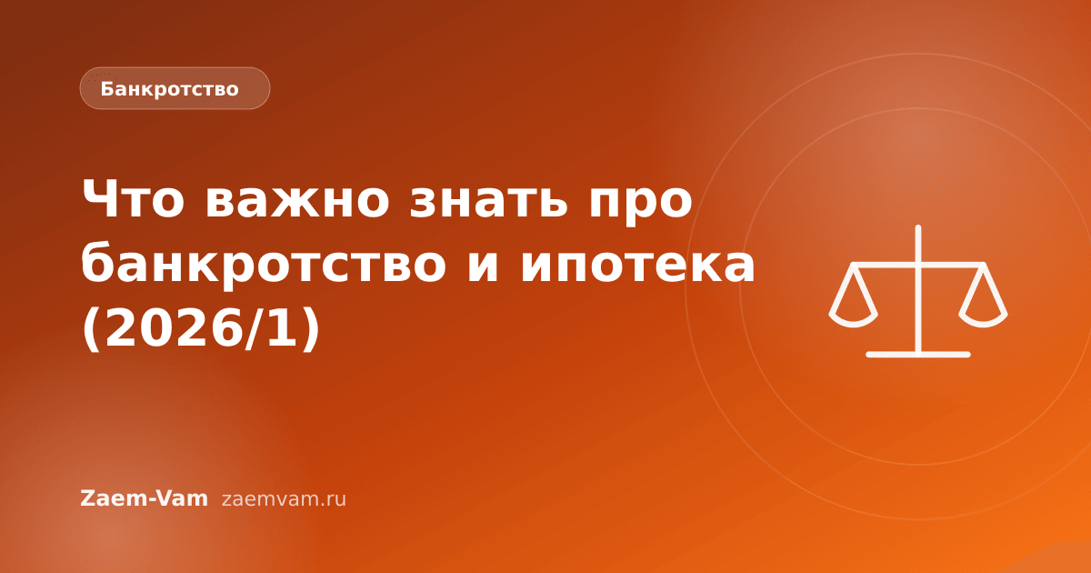 Что важно знать про банкротство и ипотека (2026/1)
