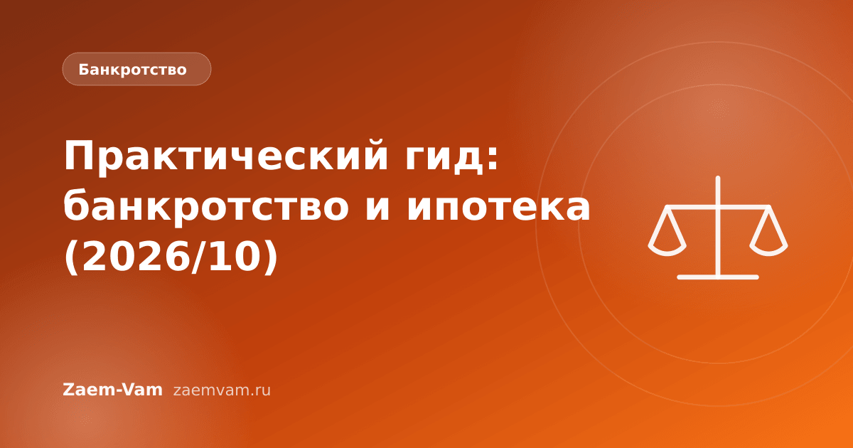 Практический гид: банкротство и ипотека (2026/10)