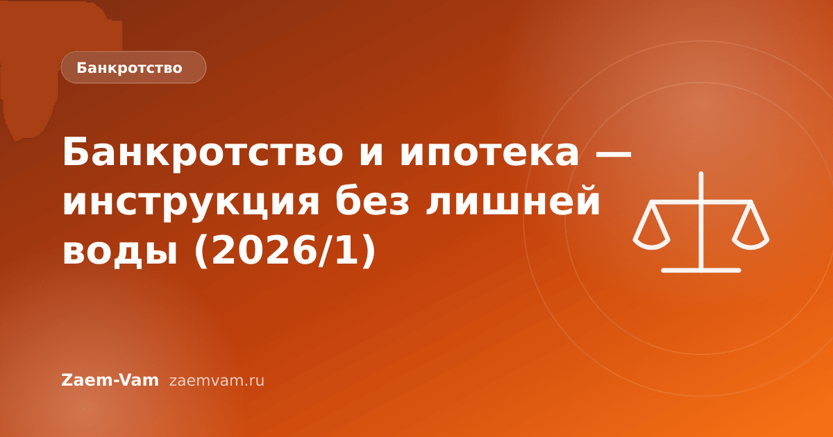 Банкротство и ипотека — инструкция без лишней воды (2026/1)