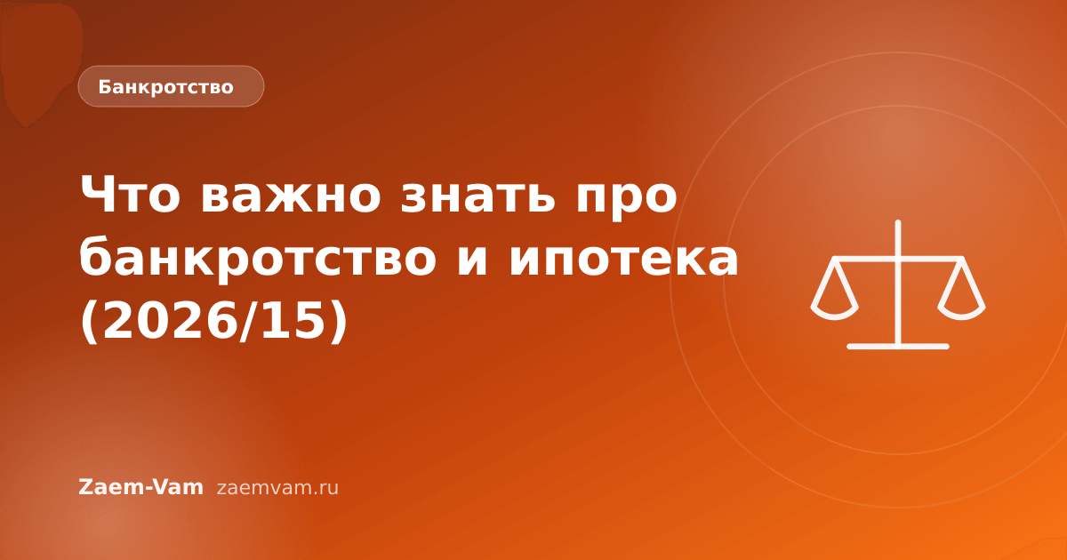 Что важно знать про банкротство и ипотека (2026/15)