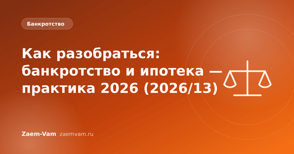Как разобраться: банкротство и ипотека — практика 2026 (2026/13)
