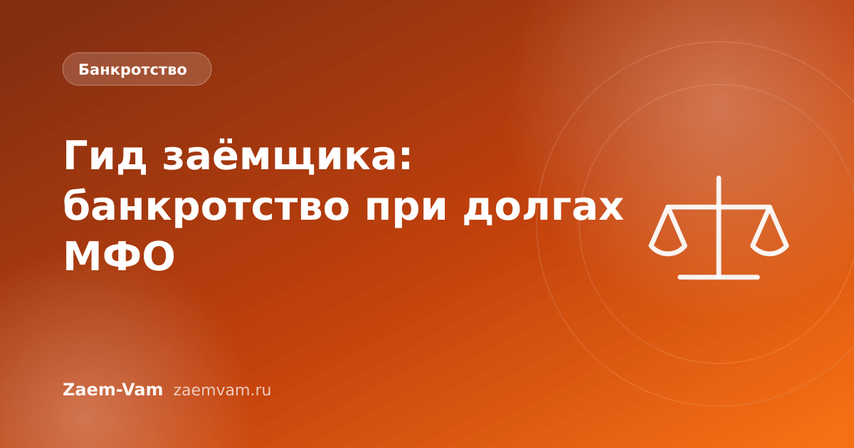 Гид заёмщика: банкротство при долгах МФО