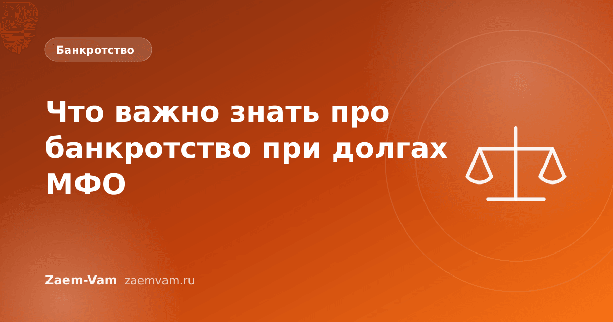 Что важно знать про банкротство при долгах МФО