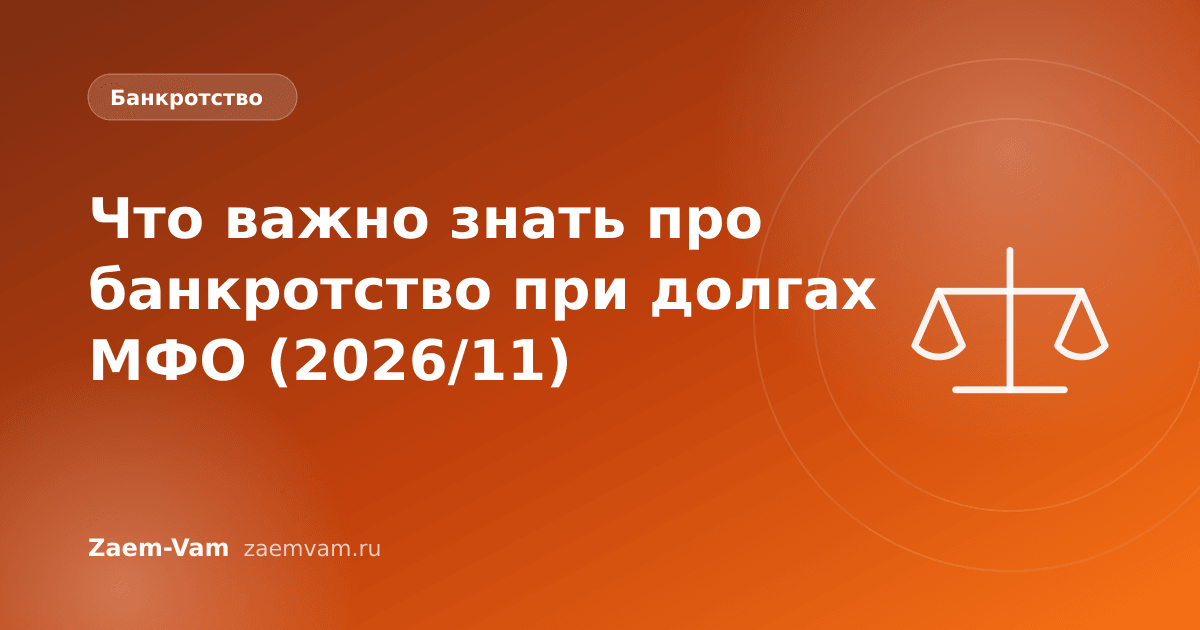Что важно знать про банкротство при долгах МФО (2026/11)