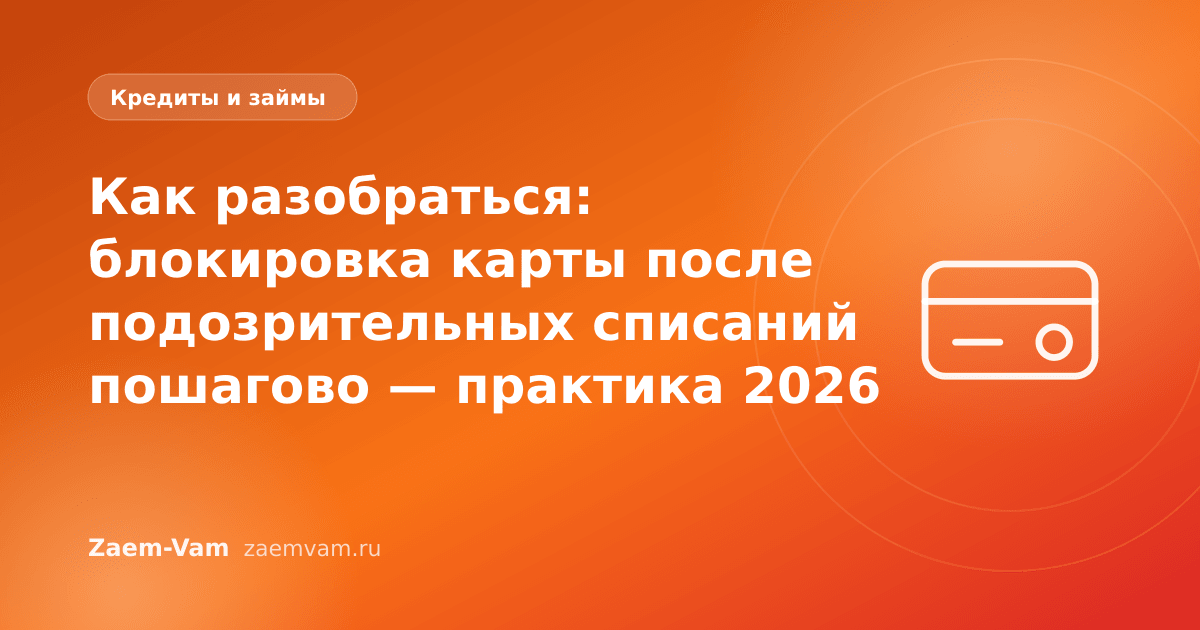 Как разобраться: блокировка карты после подозрительных списаний пошагово — практика 2026