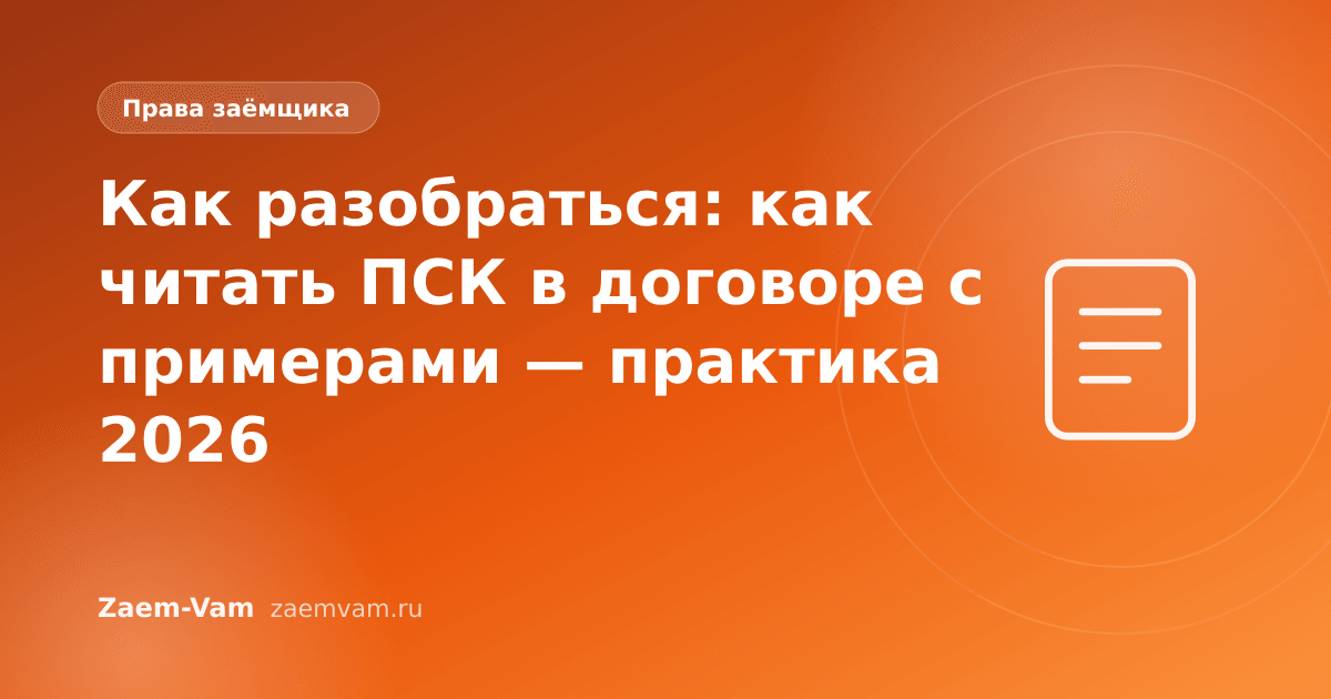 Как разобраться: как читать ПСК в договоре с примерами — практика 2026