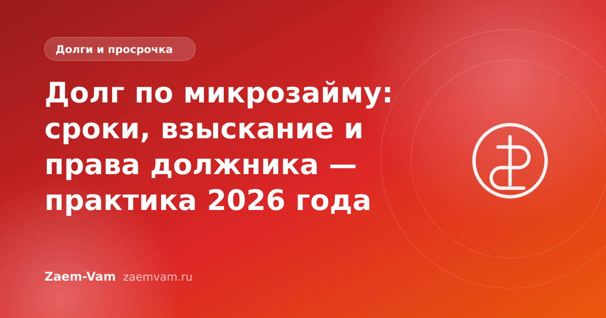 Долг по микрозайму: сроки, взыскание и права должника — практика 2026 года
