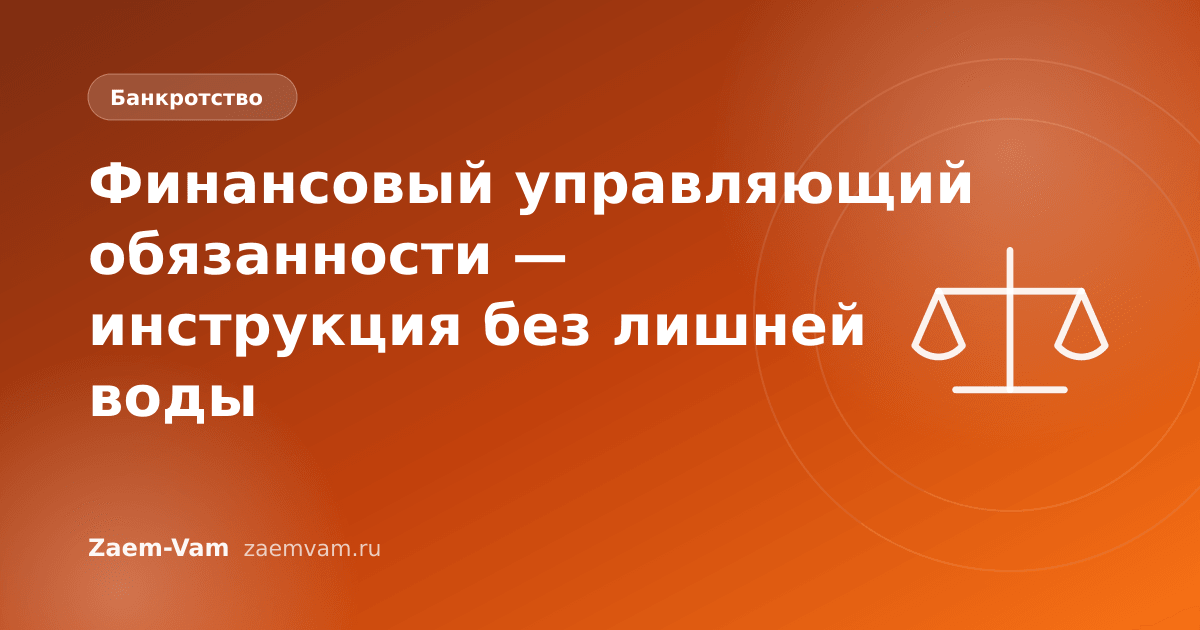 Финансовый управляющий обязанности — инструкция без лишней воды