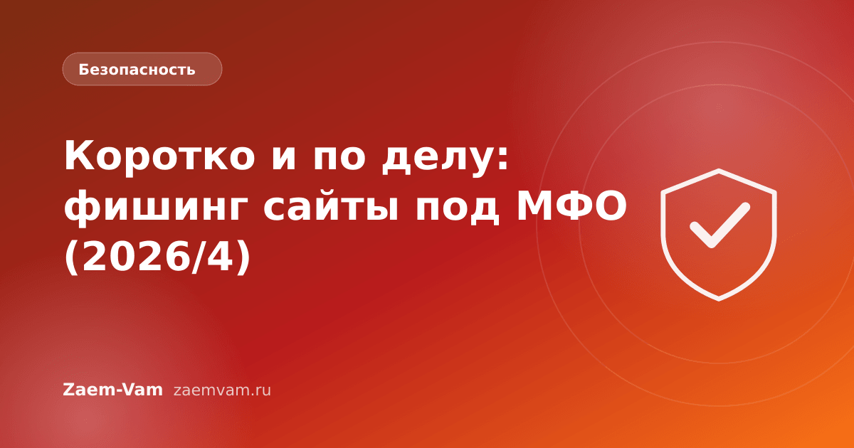 Коротко и по делу: фишинг сайты под МФО (2026/4)