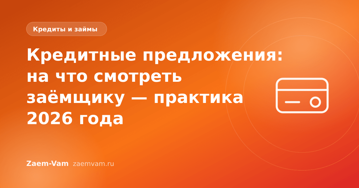 Кредитные предложения: на что смотреть заёмщику — практика 2026 года