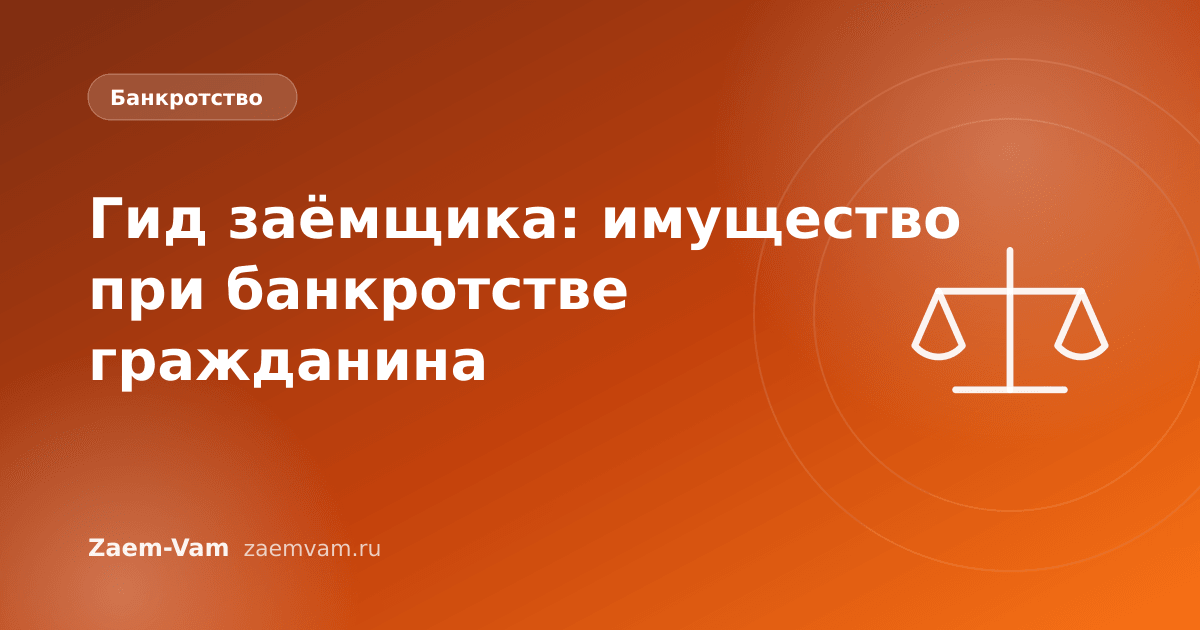 Гид заёмщика: имущество при банкротстве гражданина
