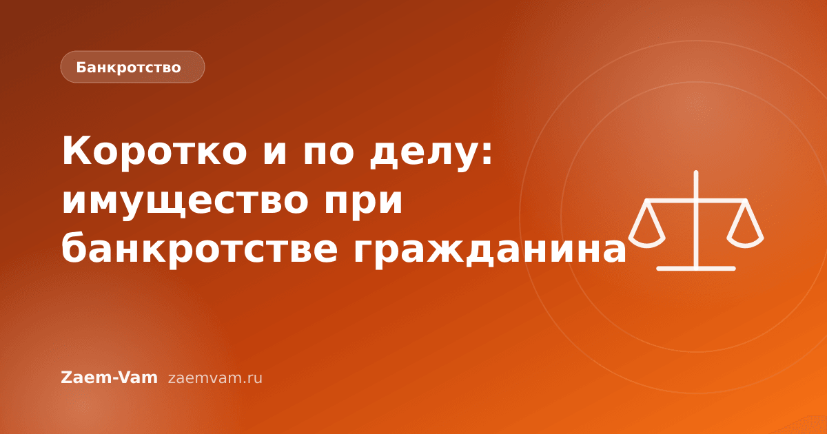 Коротко и по делу: имущество при банкротстве гражданина