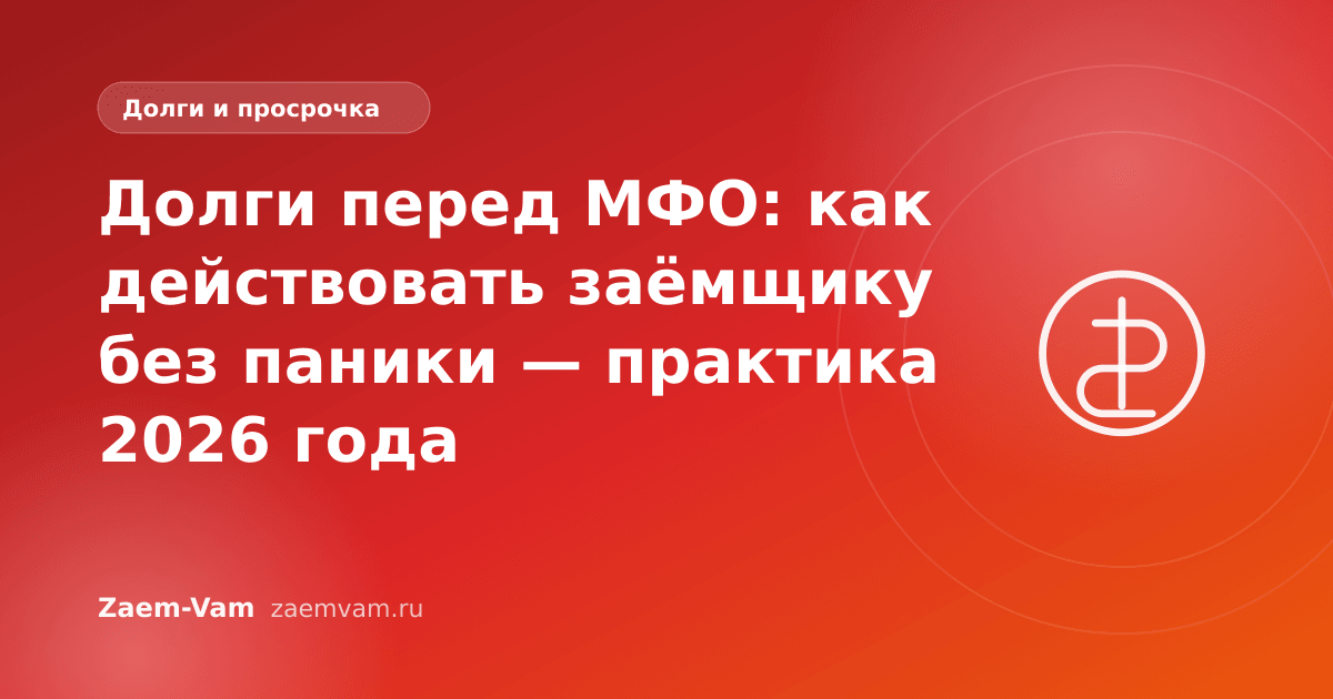 Долги перед МФО: как действовать заёмщику без паники — практика 2026 года