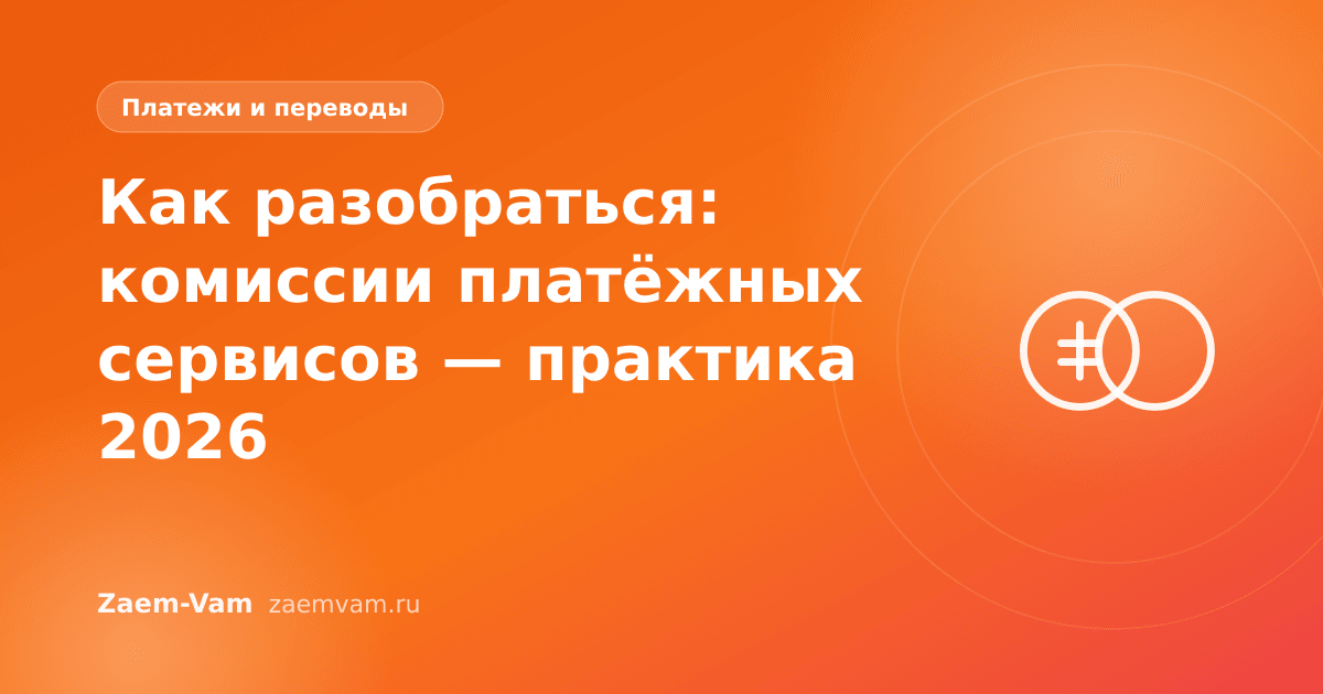 Как разобраться: комиссии платёжных сервисов — практика 2026