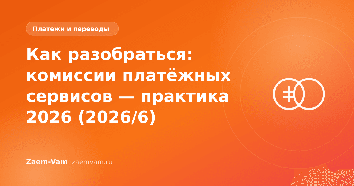 Как разобраться: комиссии платёжных сервисов — практика 2026 (2026/6)