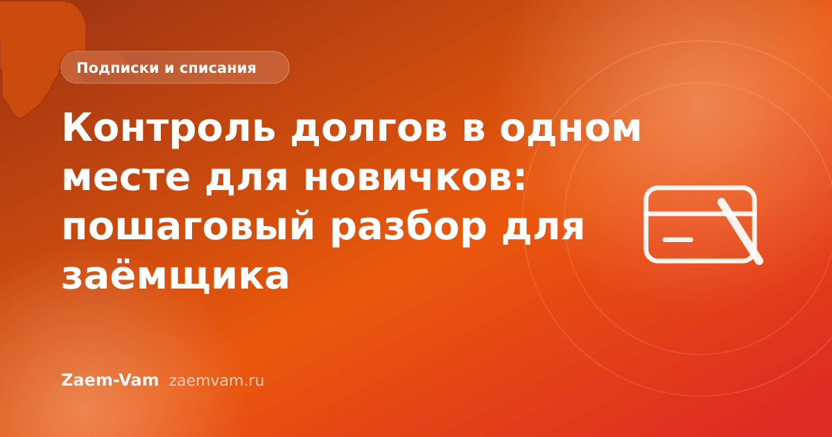 Контроль долгов в одном месте для новичков: пошаговый разбор для заёмщика