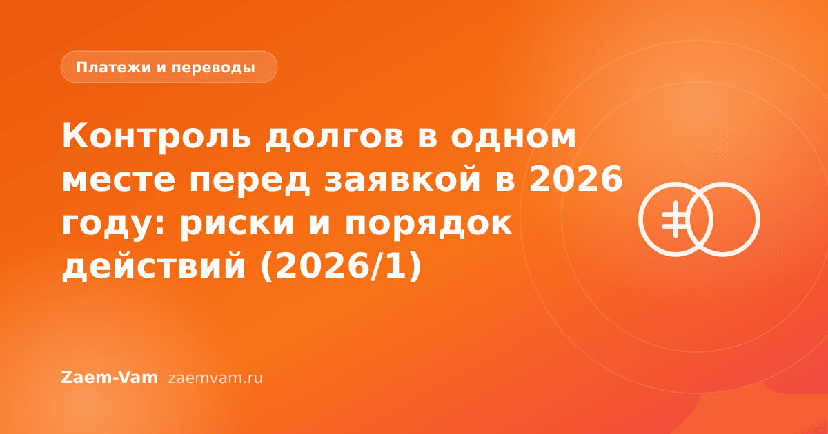 Контроль долгов в одном месте перед заявкой в 2026 году: риски и порядок действий (2026/1)