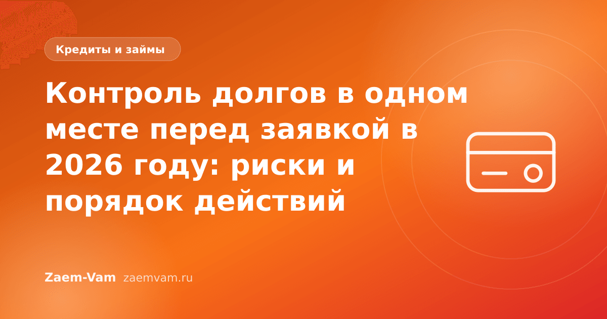 Контроль долгов в одном месте перед заявкой в 2026 году: риски и порядок действий
