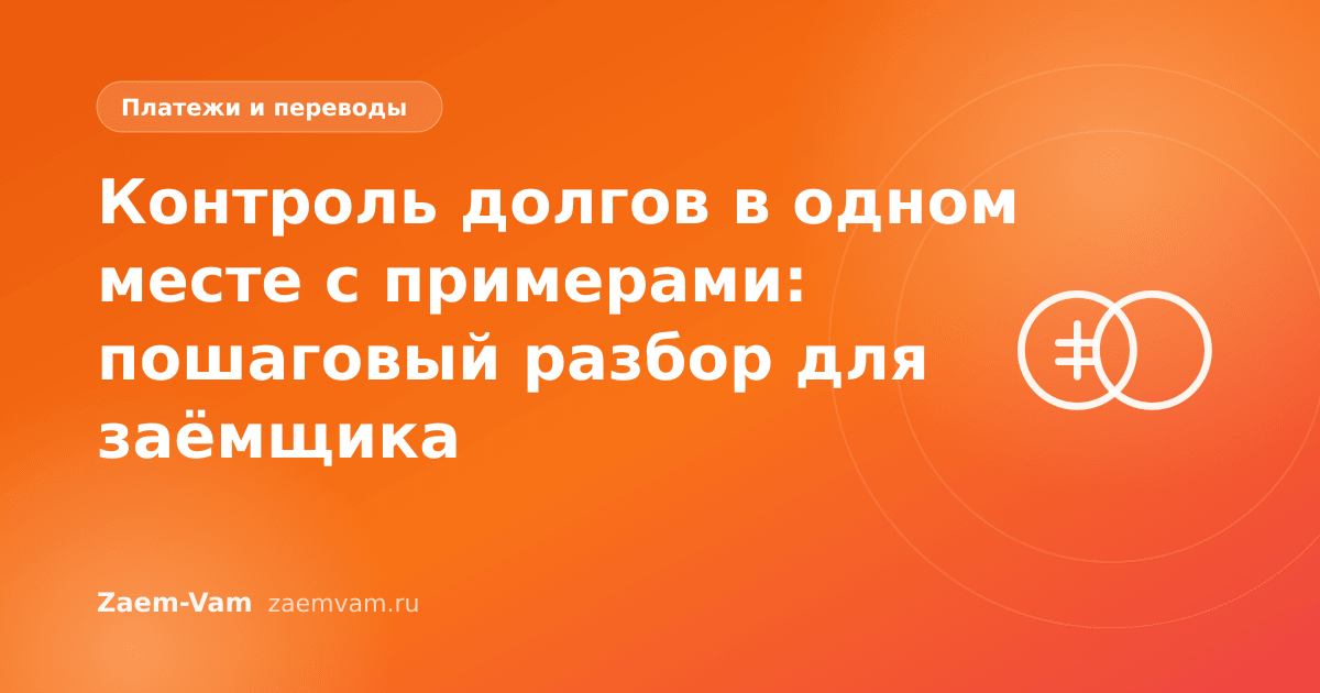 Контроль долгов в одном месте с примерами: пошаговый разбор для заёмщика