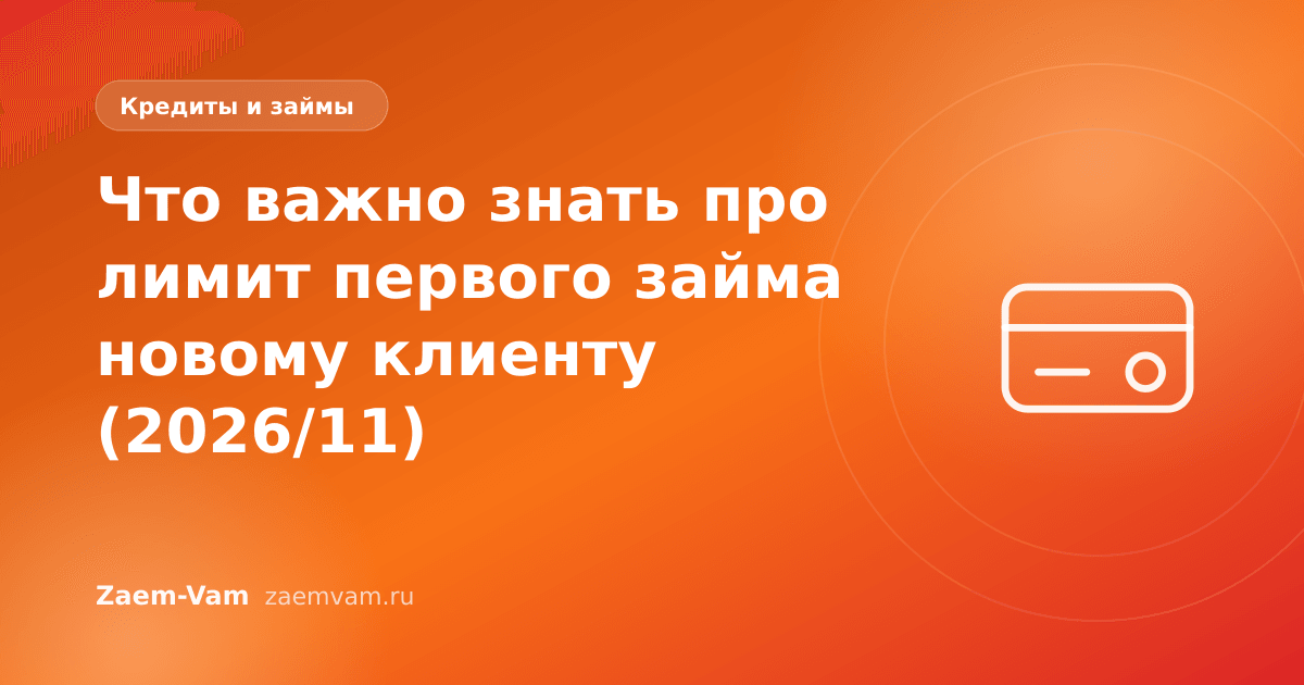 Что важно знать про лимит первого займа новому клиенту (2026/11)