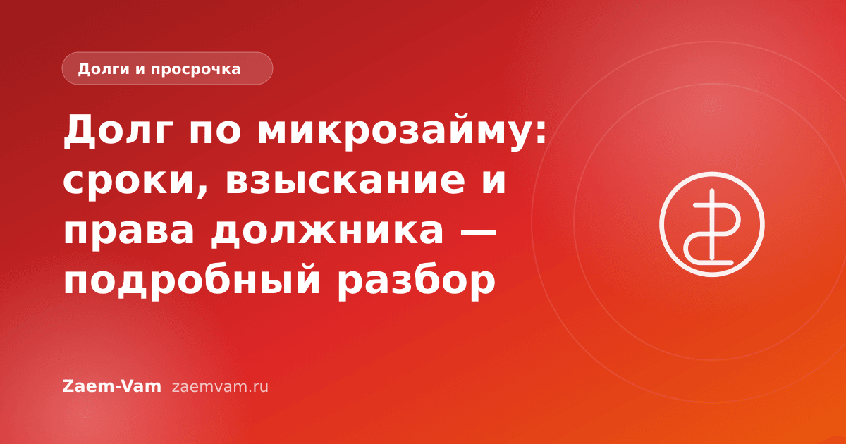 Долг по микрозайму: сроки, взыскание и права должника — подробный разбор