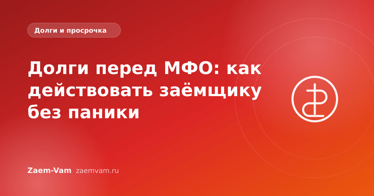 Долги перед МФО: как действовать заёмщику без паники