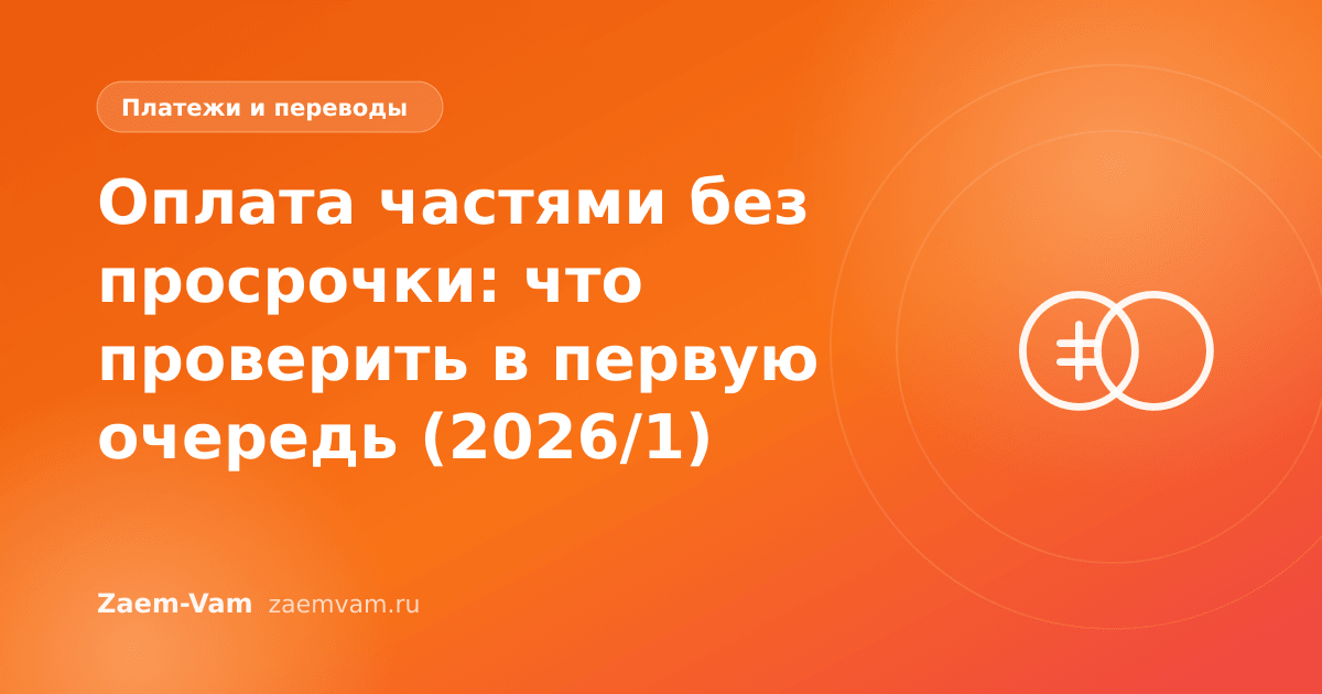 Оплата частями без просрочки: что проверить в первую очередь (2026/1)