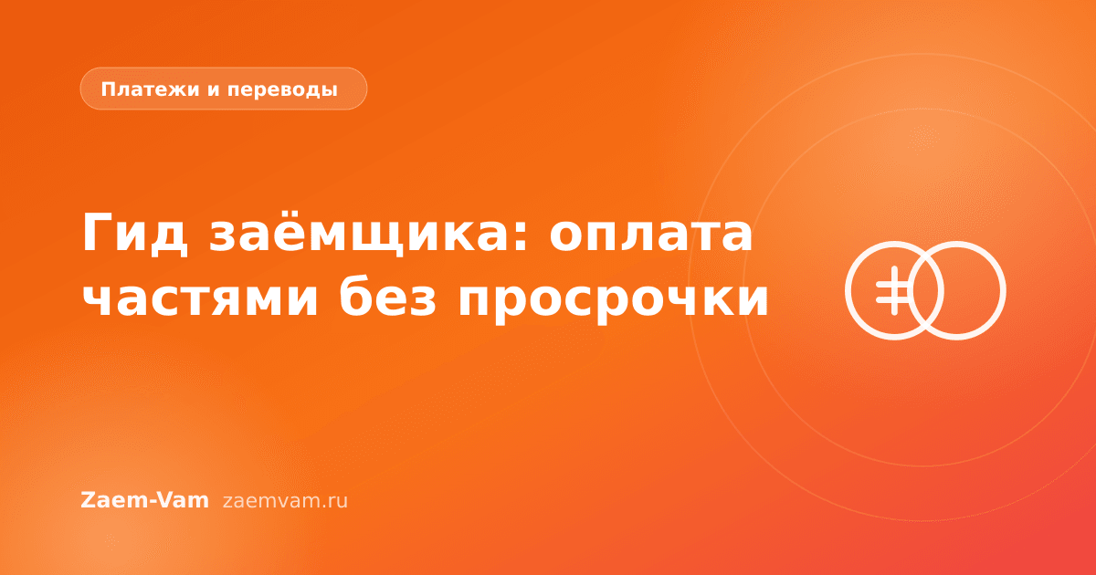 Гид заёмщика: оплата частями без просрочки