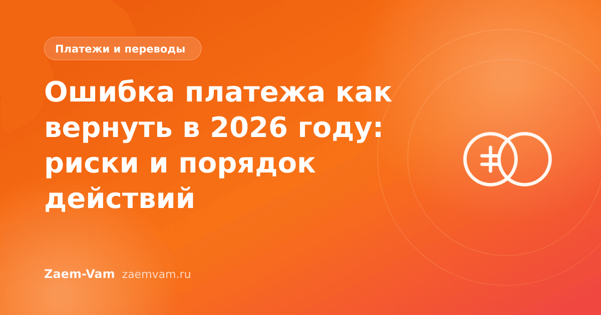 Ошибка платежа как вернуть в 2026 году: риски и порядок действий