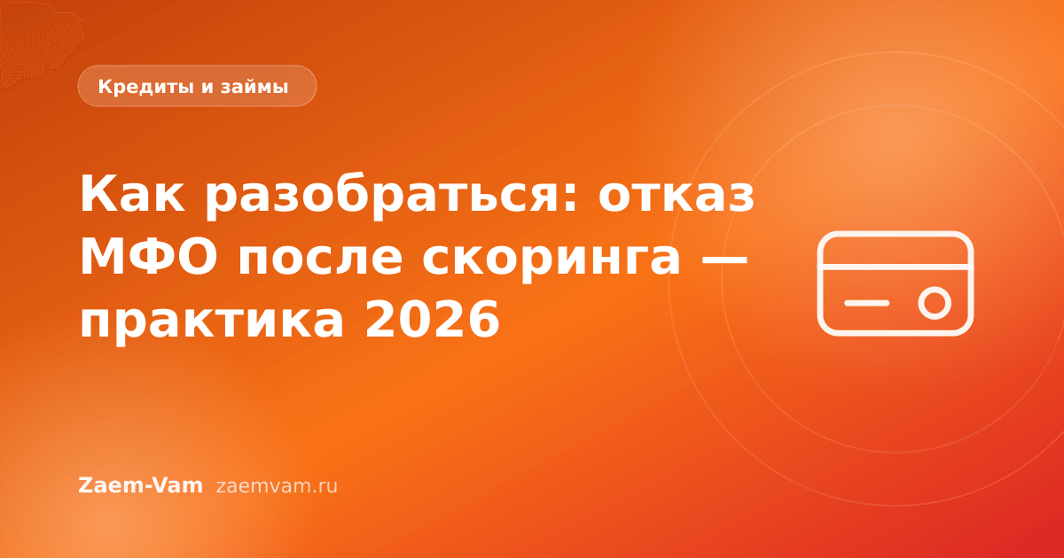 Как разобраться: отказ МФО после скоринга — практика 2026