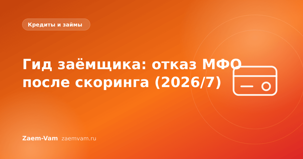 Гид заёмщика: отказ МФО после скоринга (2026/7)