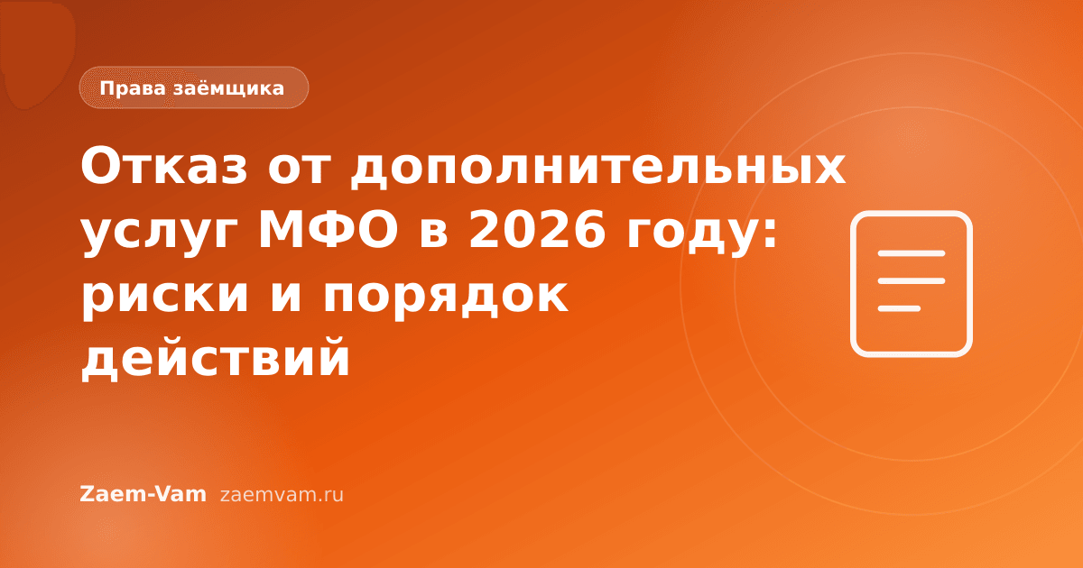 Отказ от дополнительных услуг МФО в 2026 году: риски и порядок действий