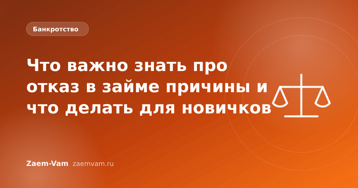 Что важно знать про отказ в займе причины и что делать для новичков