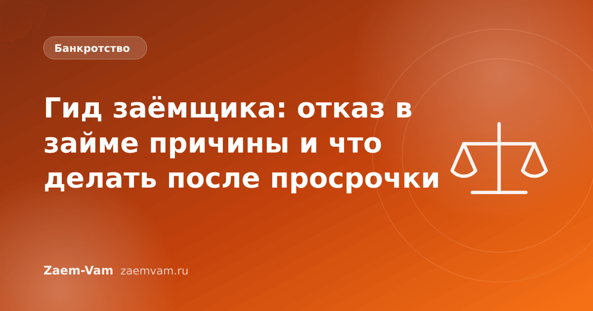 Гид заёмщика: отказ в займе причины и что делать после просрочки