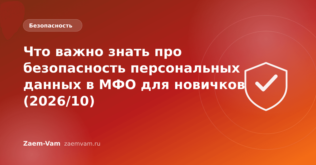 Что важно знать про безопасность персональных данных в МФО для новичков (2026/10)