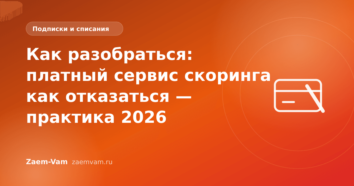 Как разобраться: платный сервис скоринга как отказаться — практика 2026
