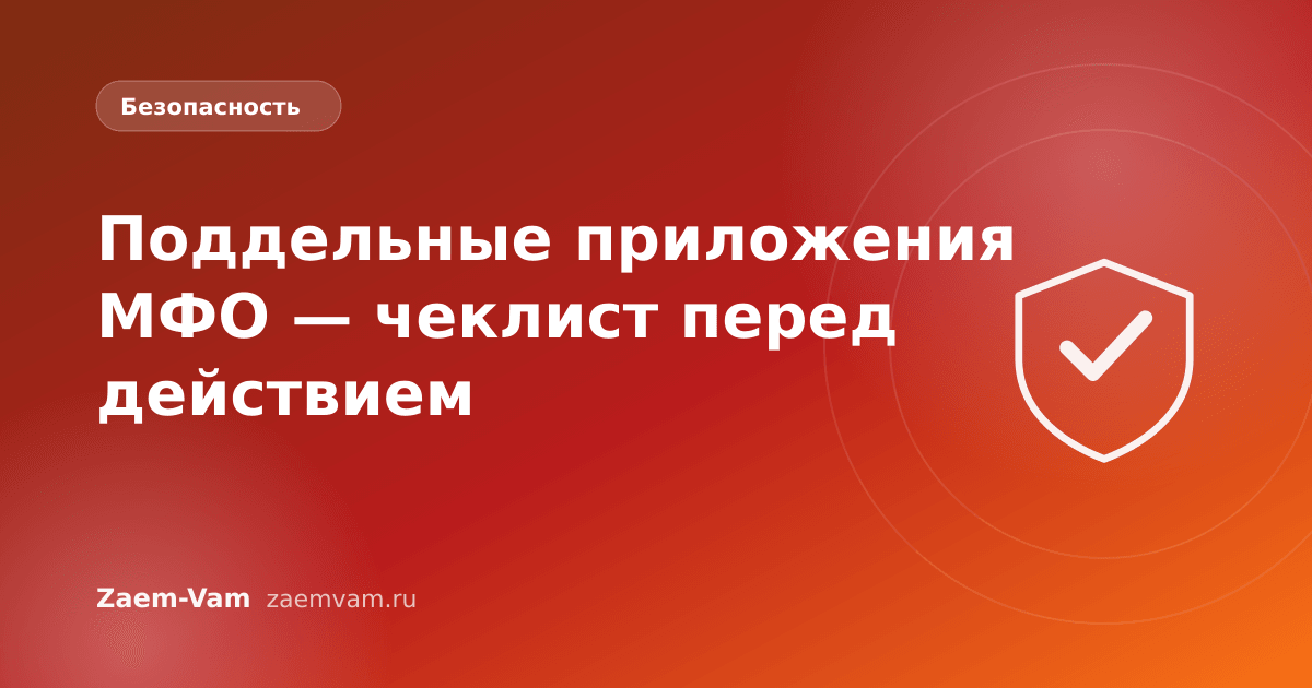 Поддельные приложения МФО — чеклист перед действием