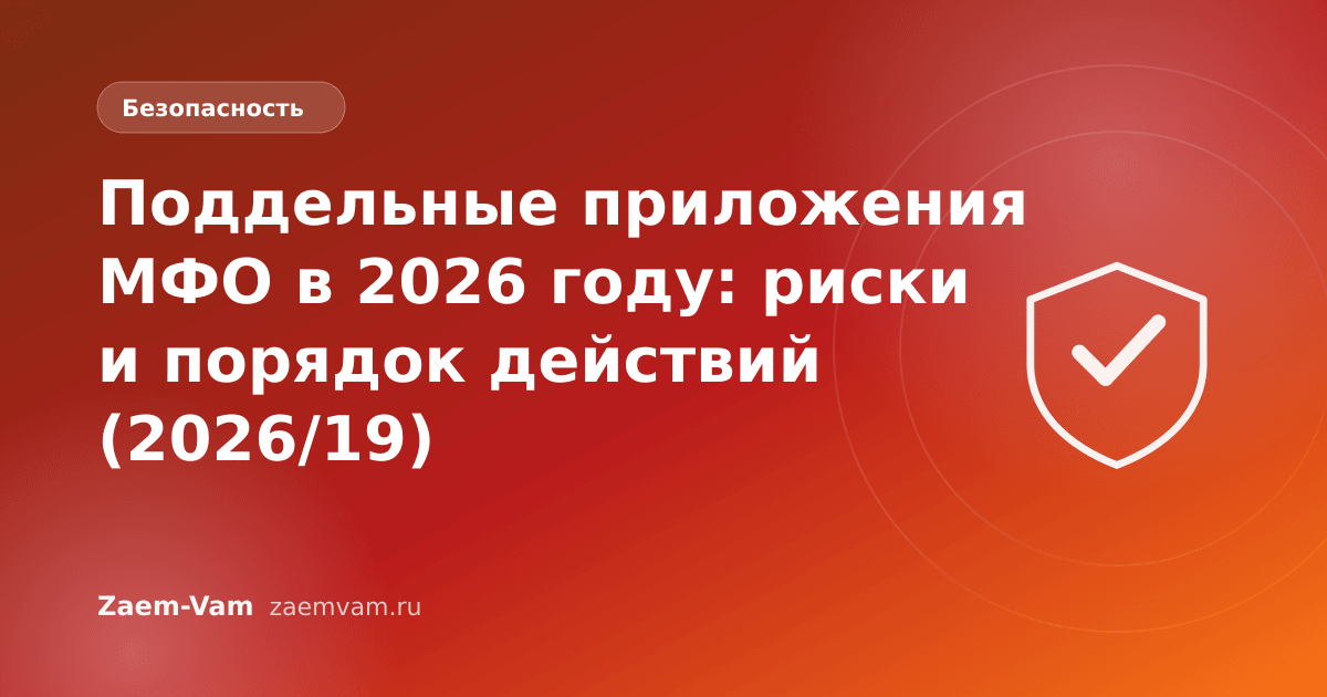 Поддельные приложения МФО в 2026 году: риски и порядок действий (2026/19)
