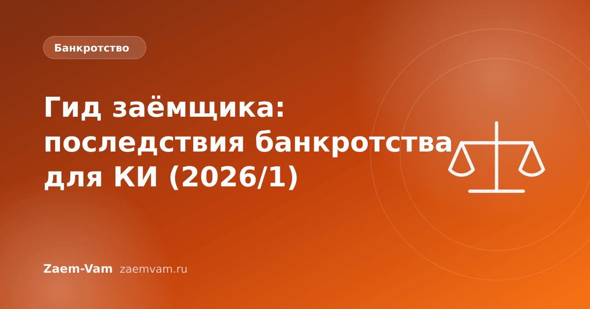 Гид заёмщика: последствия банкротства для КИ (2026/1)