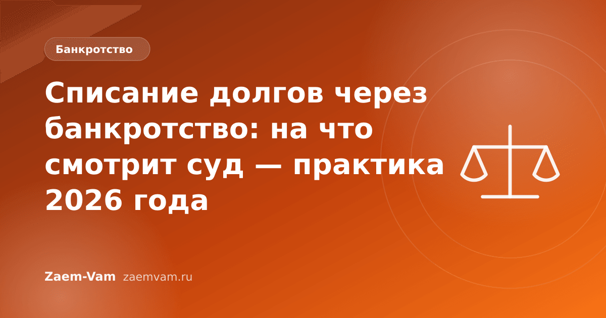 Списание долгов через банкротство: на что смотрит суд — практика 2026 года