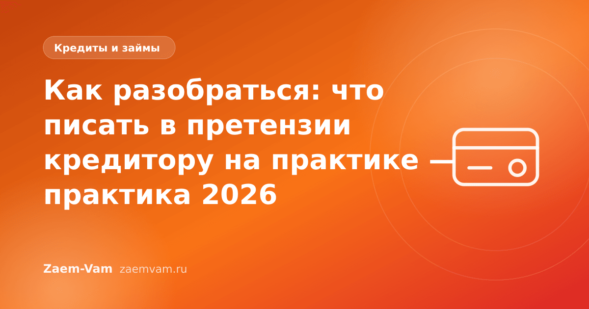Как разобраться: что писать в претензии кредитору на практике — практика 2026