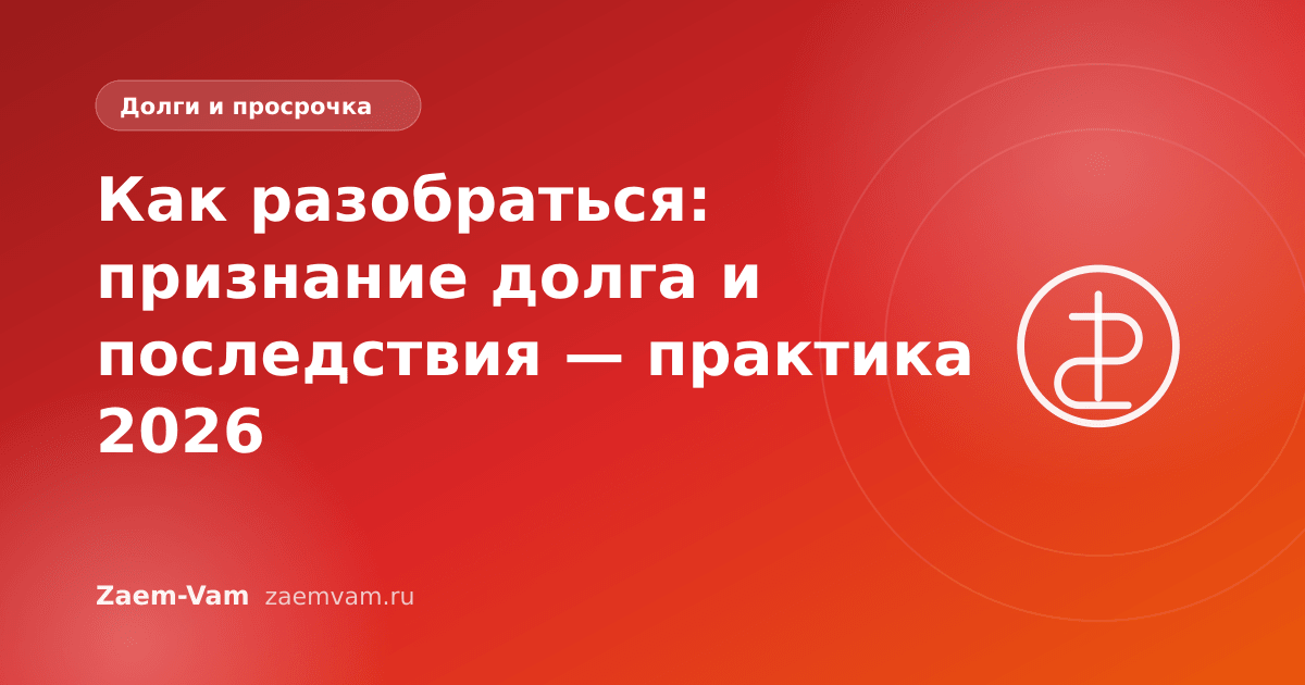 Как разобраться: признание долга и последствия — практика 2026