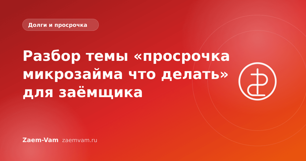 Разбор темы «просрочка микрозайма что делать» для заёмщика