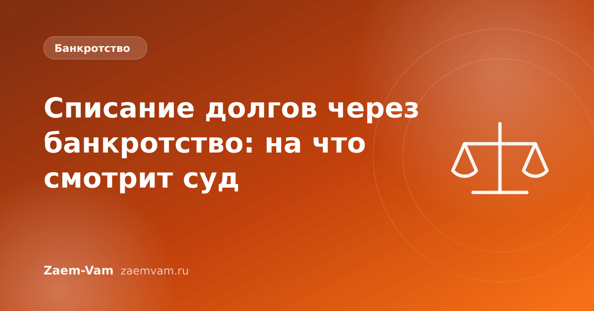 Списание долгов через банкротство: на что смотрит суд
