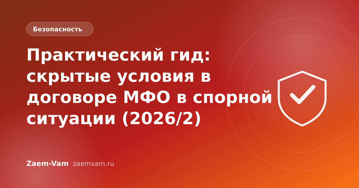 Практический гид: скрытые условия в договоре МФО в спорной ситуации (2026/2)