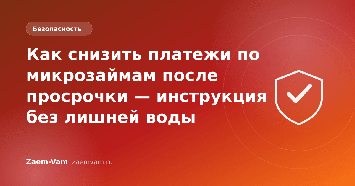 Как снизить платежи по микрозаймам после просрочки — инструкция без лишней воды