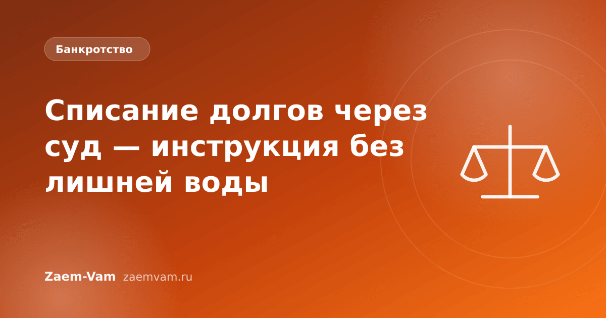 Списание долгов через суд — инструкция без лишней воды