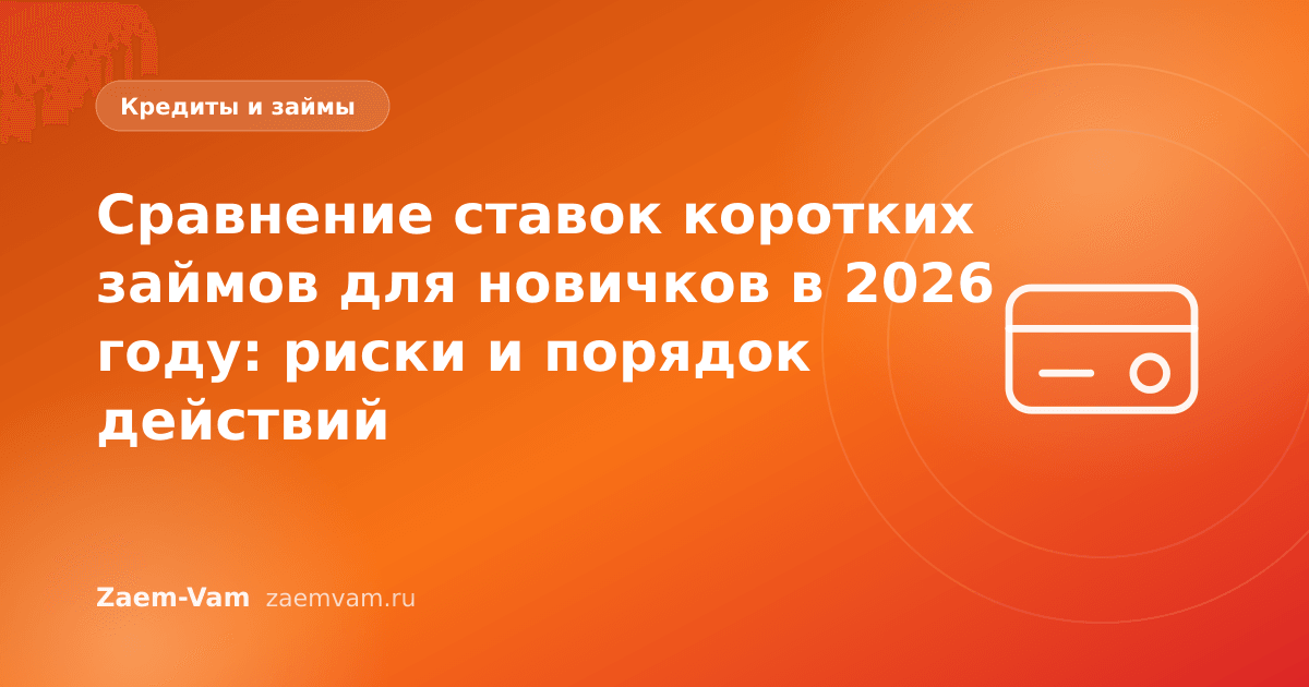 Сравнение ставок коротких займов для новичков в 2026 году: риски и порядок действий