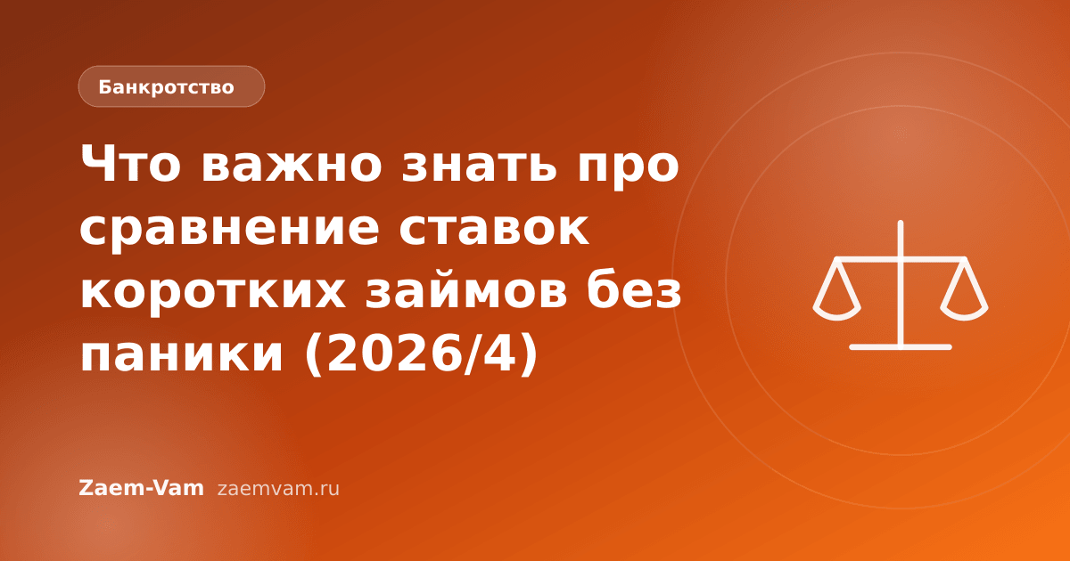 Что важно знать про сравнение ставок коротких займов без паники (2026/4)